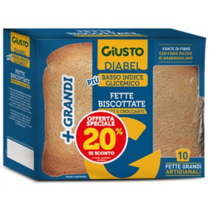 Giusto diabel fette biscottate 2 pezzi da 75 g taglio prezzo -20%