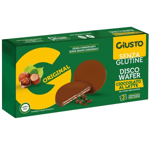 Acquista Online giusto disco wafer cioccolato al latte senza glutine 72 grammi e Cerca il miglior prezzo