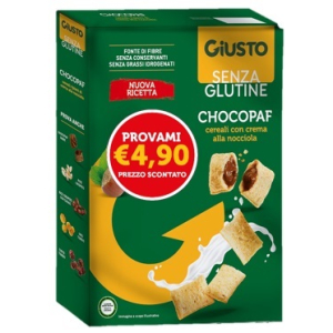 Giusto senza glutine chocopaf 250 g taglio prezzo 4,90 euro