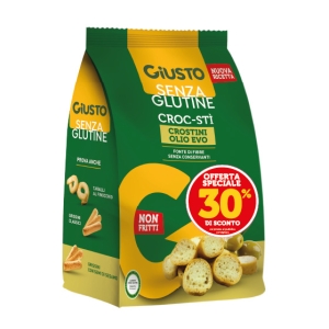 Acquista Online Giusto senza glutine croc sti' crostini olio evo 100 g non fritti senza conservanti taglio prezzo -30% e Cerca il miglior prezzo