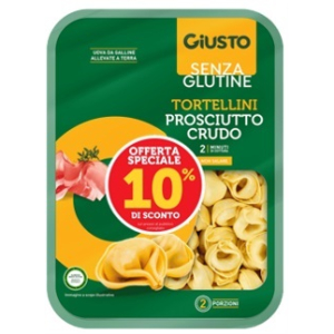 Giusto senza glutine tortellini prociutto crudo 250 g taglio prezzo -10%