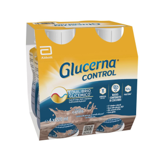 Glucerna control, equilibrio glicemico, pasto sostitutivo per il controllo del peso, drink gusto caffè - 4x200ml