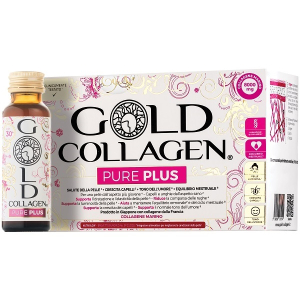 Acquista Online gold collagen pure plus integratore per la salute di pelle e capelli tono dell'umore ed equilibrio mestruale 10 flaconi da 50ml e Cerca il miglior prezzo