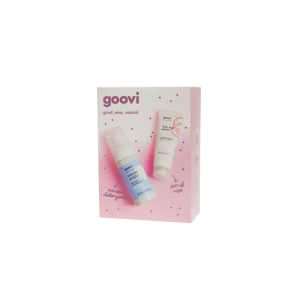 Goovi cofanetto regalo mousse detergente + scrub viso esfoliante idratante