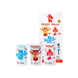 Acquista Online Grain free mix manzo pollo pesce - 7 bustine da 700 gr alimento completo per cani e Cerca il miglior prezzo