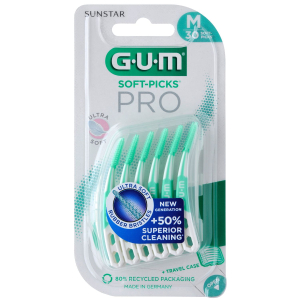 Acquista Online gum soft pick pro medium 30 pezzi pz spazzolino da denti e Cerca il miglior prezzo