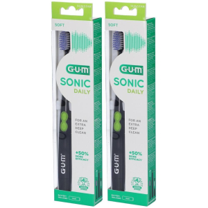 Acquista Online gum® sonic daily black 4100 spazzolino elettrico a batteria 2x1 st e Cerca il miglior prezzo