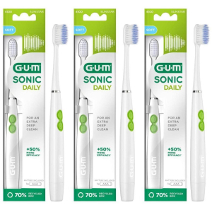 Acquista Online gum sonic daily spazzolino elettrico a batteria - bianco 3x1 st e Cerca il miglior prezzo