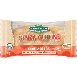 Happy farm senza glutine montaditos con farina di sorgo e avena 50 grammi
