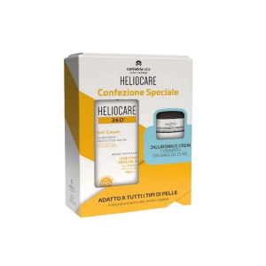 Heliocare 360 gel crema solare spf100+ 50ml e jaluronius cream idratante formato viaggio 15ml