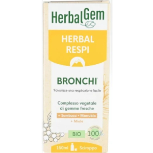 Herbalgem herbal respi bronchi 150ml sciroppo naturale per le vie respiratorie