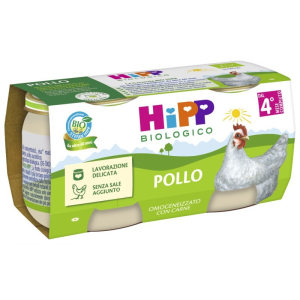 Hipp bio omogeneizzato pollo 2 pezzi da 80 g