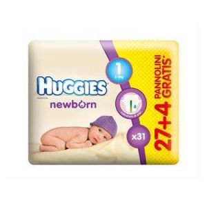 huggies newborn 1 2/5kg 31 pezzi bugiardino cod: 925006431 