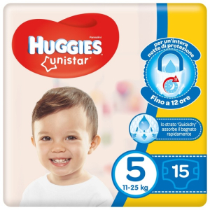 huggies unistar base 5 15 pezzi bugiardino cod: 982682611 