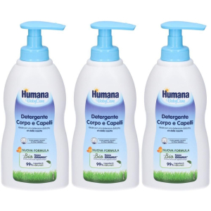 Trova prezzi di humana babycare detergente corpo e capelli 3x300 ml sapone liquido e compra online