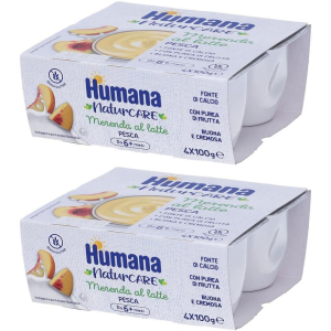Trova prezzi di humana naturcare merenda al latte gusto pesca 2x4x100 g e compra online