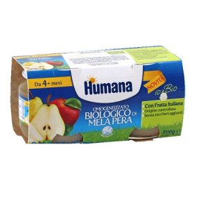 humana omogeneizzato me/pera bio 2x100g bugiardino cod: 934040611 