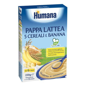 humana pappa cereal/banana230g bugiardino cod: 938307269 