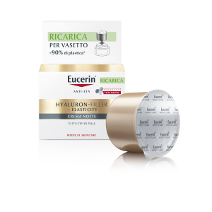 Hyaluron filler + elasticity crema notte anti-età viso ricarica da 50 ml - eucerin