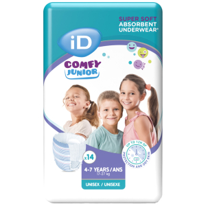 Id comfy junior pants night 4-7 anni unisex 17-27kg taglia xs 14 pezzi