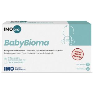 Imopro babybioma integratore per il benessere inetstinale 10 flaconcini monodose da 8ml