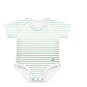 J bimbi body 0-36m in bambu' 4 stagioni righe verde acqua colpharma