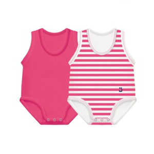 J bimbi cotton summer - body senza maniche 0-36m colore fucsia, 2 body