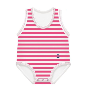 J bimbi summer - body neonato 0-36 mesi fantasia righe fucsia e bianco, 1 body