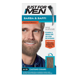 Cerca Offerte di just for men barba&baffi nuova formula con cheratina m25 kit castano chiaro base colore 14 g + attivatore colore 14 g e acquista online
