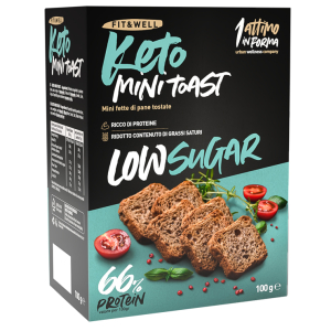 Keto mini toast low sugar a basso contenuto di zuccheri 100 grammi