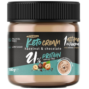Keto protein cream 21% protein crema spalmabile nocciola e cioccolato a basso contenuto di zuccheri 180 grammi