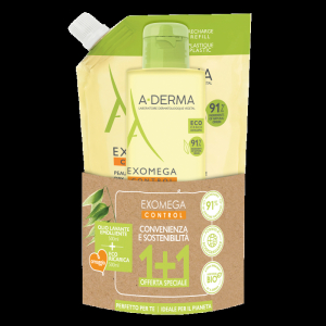 Kit exomega duo igiene ecopack composto da exomega control olio lavante emolliente 500 ml + exomega control olio lavante emolliente refill 500 ml