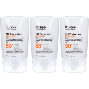 Cerca Offerte di korff 365 protection ultra 100 fluido viso ultraprotettivo spf50+ 3x40 e acquista online