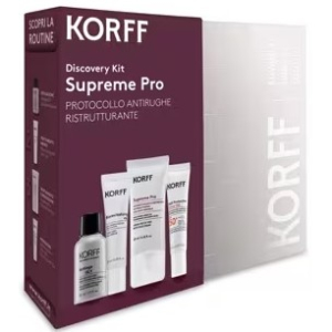 Cerca Offerte di korff discovery kit supreme pro/antiage soluzione esfoliante 30 ml + siero biorevitalizing 10 ml + crema supreme pro 20 ml + protezione ultra 15 ml e acquista online