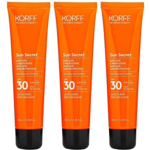 Cerca Offerte di korff sun secret latte solare protettivo ed anti-age spf 30 3x100 ml e acquista online