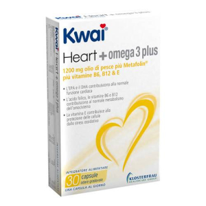 kwai heart+omega 3 plus 30 capsule bugiardino cod: 971179938 