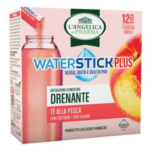 L'angelica waterstick plus drenante te alla pesca 12 stick zero zuccheri senza glutine naturalmente privo di lattosio