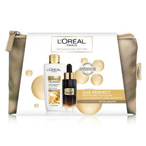 L'Oréal Paris Kit Age Perfect Trattamento Rivitalizzante Latte Detergente 200 ml + Siero Viso Notte 30 ml 577N