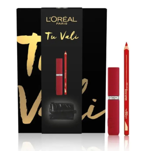 L'oréal paris self confidence box mini beauty matte resistance red + matita labbra 577n