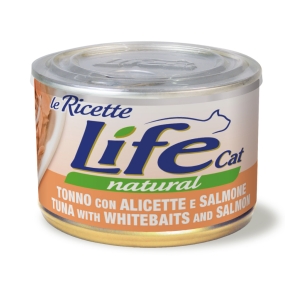 Cerca Offerte di Le ricette life cat natural tonno con alicette e salmone - alimento umido per gatti 150 gr e acquista online
