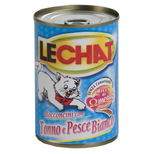 Lechat bocconcini al tonno e pesce bianco per gatti adulti 400ml