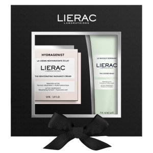 Lierac cofanetto natale 2024 hydragenist crema viso 50 ml + maschera esfoliante 75 ml - idea regalo idratante