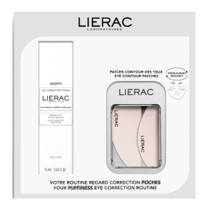 Lierac diopti cofanetto correzione borse e occhiaie gel 15 ml + patchs in regalo