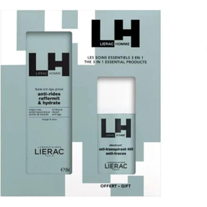 Lierac homme cofanetto fluido anti-età 50 ml + deodorante 50 ml in regalo