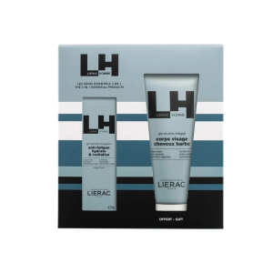 Lierac homme - cofanetto idratazione uomo gel idratante energizzante 50ml + gel doccia 200ml