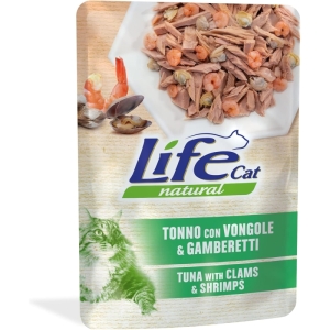 Cerca Offerte di Life cat tonno con vongole e gamberetti - alimento completo per gatti adulti 70 gr e acquista online