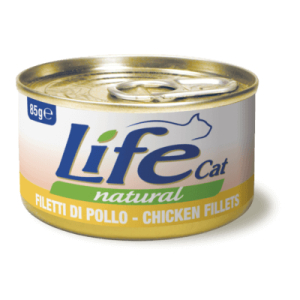 Life pet care cibo umido filetto di pollo per gatti adulti 85g