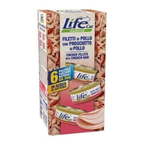 Cerca Offerte di lifepetcare life gatto natural filetti di pollo prosciutto di pollo 6x50gr (lattina) multipack e acquista online