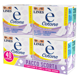 Cerca Offerte di lines È assorbenti cotone giorno con ali pacco scorta 1 pz e acquista online