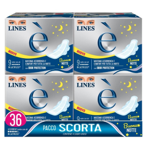 Lines è notte assorbente con ali pacco scorta 36 pz assorbenti